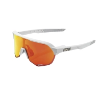 100% LENTES CICLISMO 100% S2 - SOFT TACT OFF WHITE - HIPER RED MULTILAYER MIRROR LENS