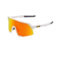 100% LENTES CICLISMO 100% S3 - SOFT TACT WHITE - HIPER RED MULTILAYER MIRROR LENS
