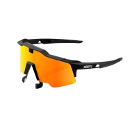 100% LENTES CICLISMO 100% SPEEDCRAFT AIR - SOFT TACT BLACK - HIPER RED MULTILAYER MIRROR