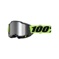 100% ANTIPARRA 100% ACCURI 2 GOGGLE NEON YELLOW - MIRROR SILVER LENS