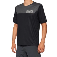 100% JERSEY 100% AIRMATIC SHORT SLEEVE BLACK/CHARCOAL