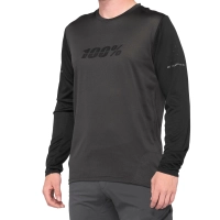 100% JERSEY 100% RIDECAMP LONG SLEEVE BLACK/CHARCOAL