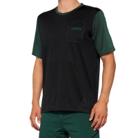 100% JERSEY 100% RIDECAMP SHORT SLEEVE BLACK/FOREST GREEN
