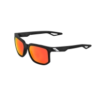 100% LENTES CICLISMO 100% CENTRIC - SOFT TACT CRYSTAL BLACK - HIPER RED MULTILAYER MIRROR LENS