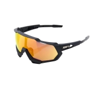 100% LENTES CICLISMO 100% SPEEDTRAP - SOFT TACT BLACK - HIPER RED MULTILAYER MIRROR LENS